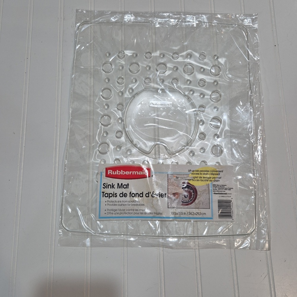 Rare Vintage 2001 Rubbermaid Sink Protector Rubber Mat 13.5" x 11.5" Clear #2993